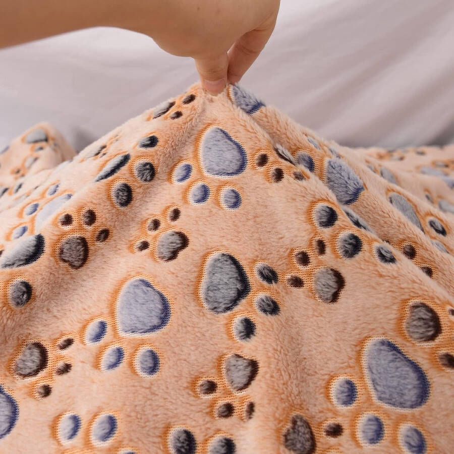 Hondendeken bank wasbare deken voor bank hondendeken wollig fleece deken voor honden 3 stuks zachte warme huisdierdekens met schattige bottenprint voor een groot aantal huisdieren 110 x 80