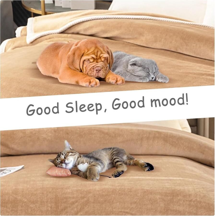 Hondendeken voor huisdieren 100 x 150 cm fleece wasbaar warme en zachte deken voor slaapbank