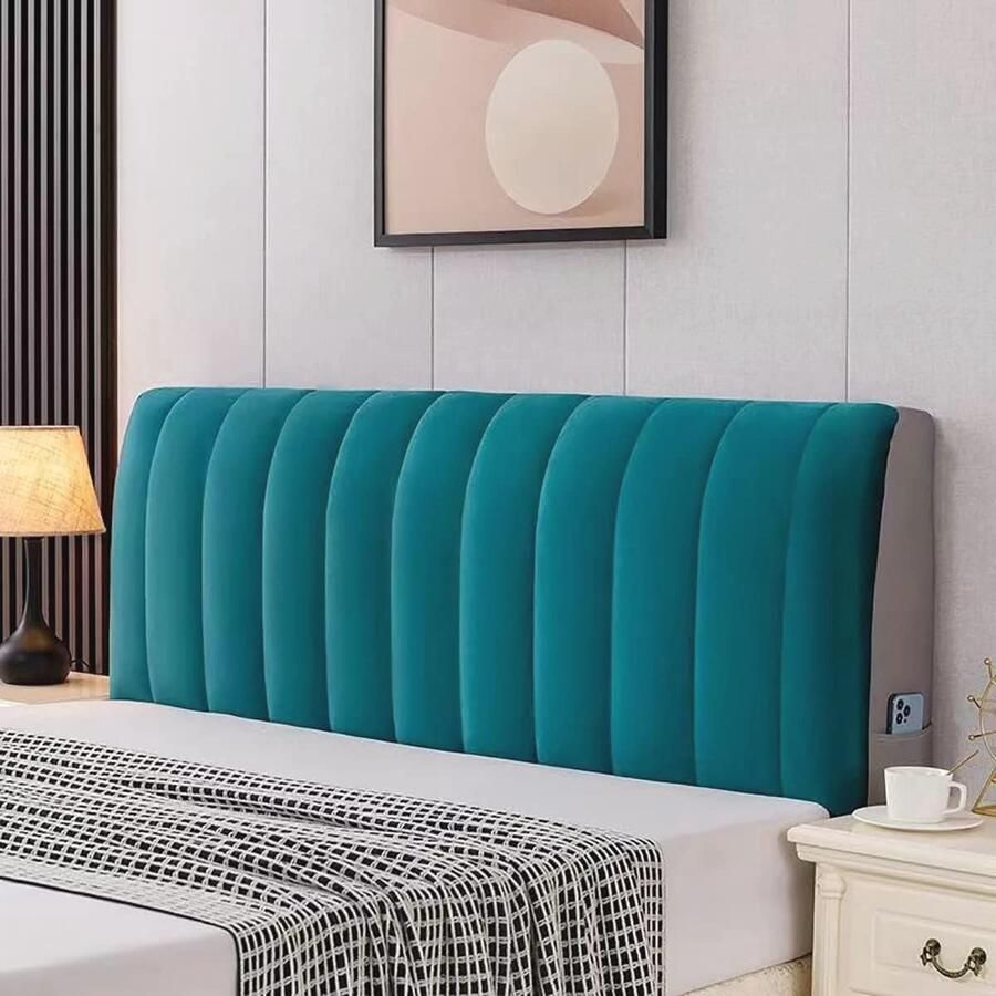 Hoofdbedekking van Fluweel Stretch Hoes voor Bed Hoofdeinde Bescherming en Decoratie voor Slaapkamer