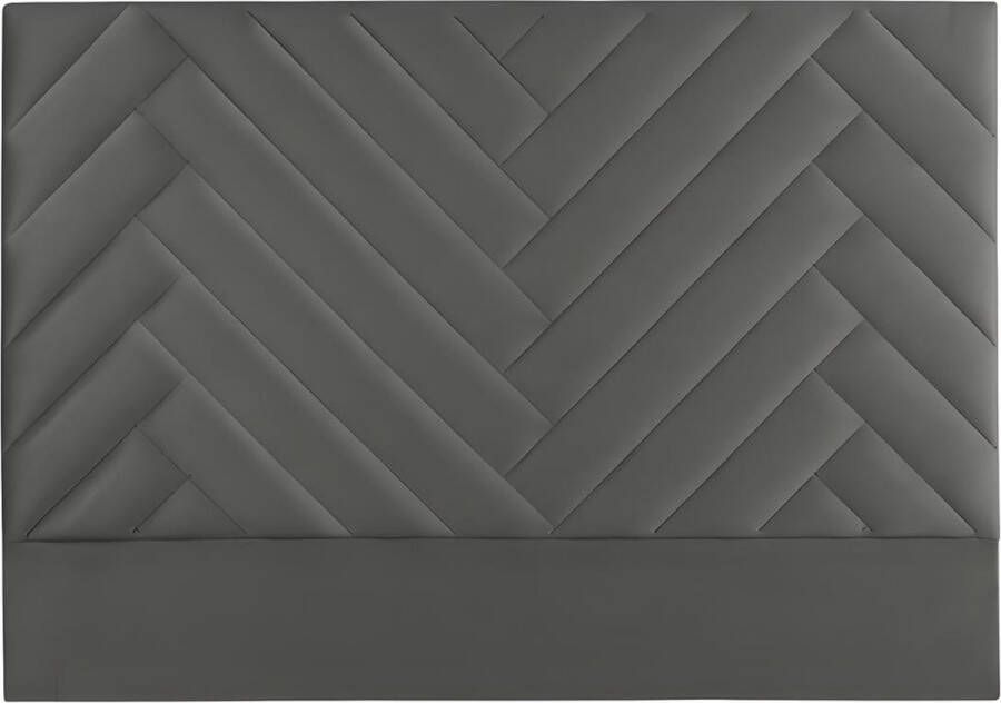 Vente-unique Hoofdbord 160 cm Fluweel Grijs SUKIALI L 173 cm x H 120 cm x D 10 cm - Foto 2