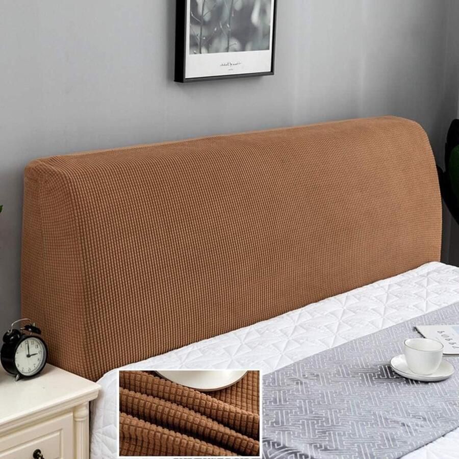 Hoofdbord elastische voering tweepersoonsbed wasbaar decoratie koffie 180-190 cm