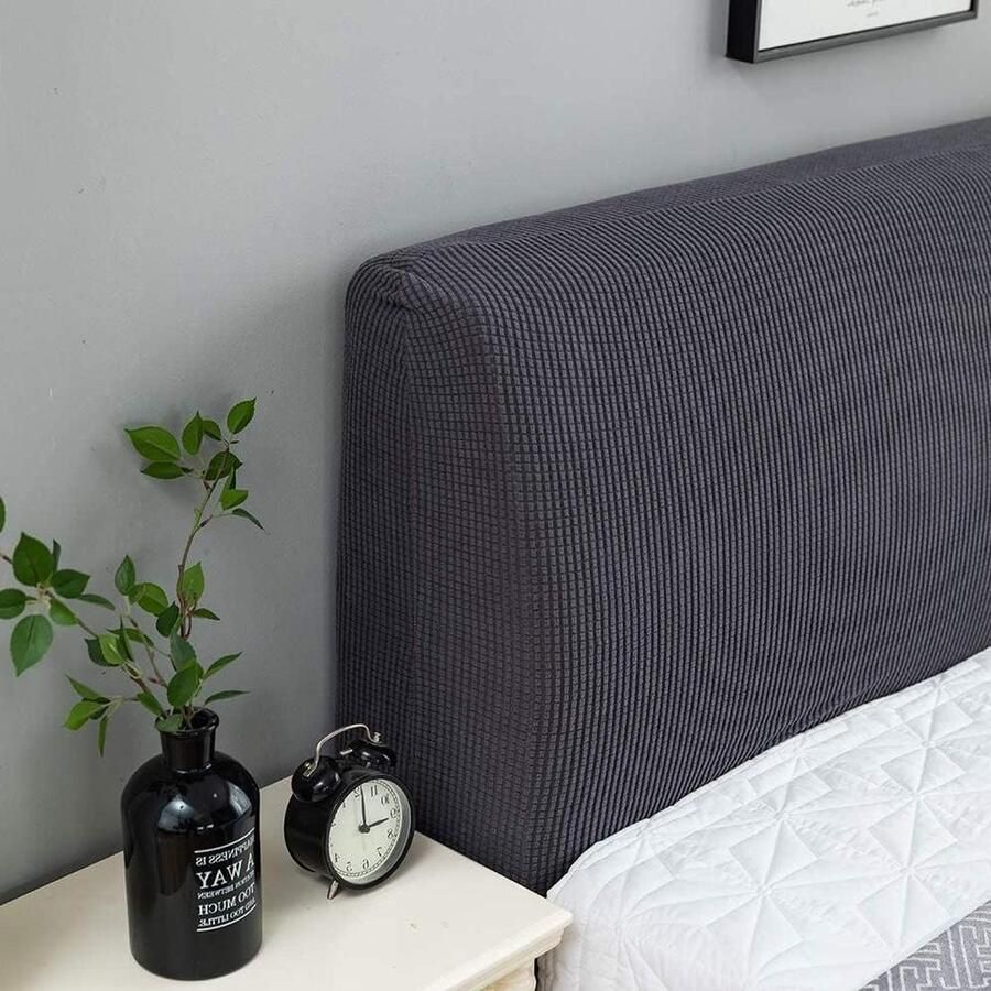 Headboard Cover 180cm Elastic Dust Protection Washable Double Bed 170-190cm Grey hoofdbord hoes elastische