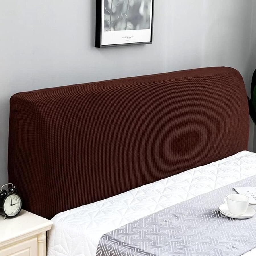 Allecto Plus Bekleding voor Bed Hoofdbord uitrekbaar Bed Hoofdbordhoes Hoofdbord Bekleding Hoofdbordhoes voor Gevoerd Hoofdbord 150-170cm Bruin