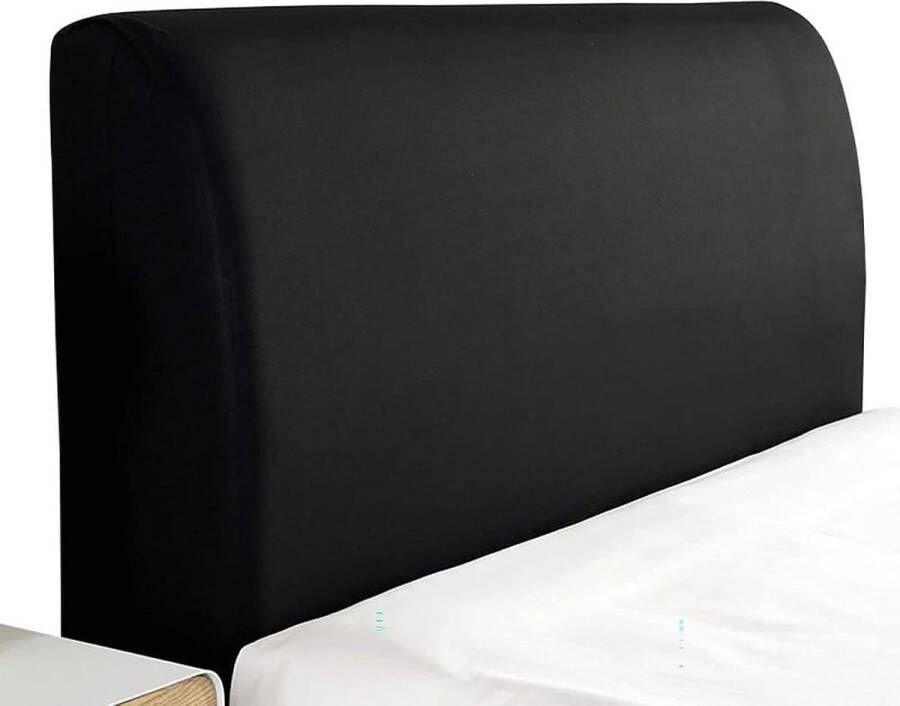 Hoofdbordhoes stofdichte stretch hoofdbordafdekking rugbescherming all-inclusive slipcover zwart 180 cm voor (170-190 cm hoofdbord)