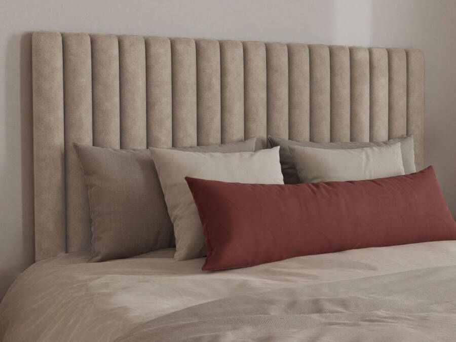 Vente-unique Hoofdeinde bed met verticale stiksels SARAH Beige 160 cm L 170 cm x H 120 cm x D 10 cm - Foto 3