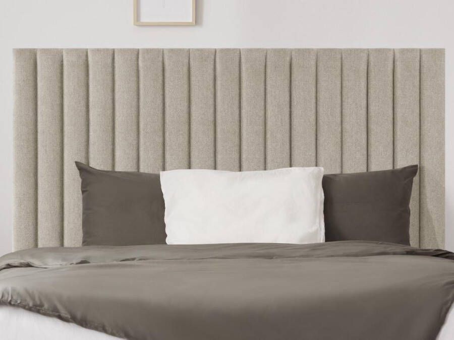 Vente-unique Hoofdeinde bed met verticale stiksels SARAH Beige 160 cm L 170 cm x H 120 cm x D 10 cm - Foto 2