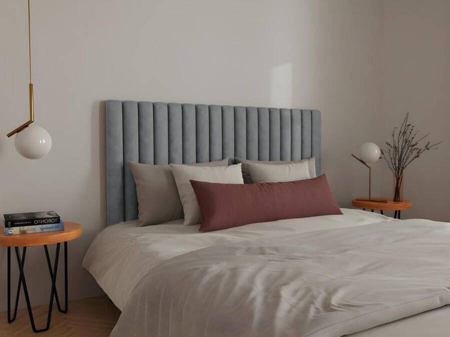 Hoofdeinde bed met verticale stiksels SARAH Grijs 160 cm L 170 cm x H 120 cm x D 10 cm