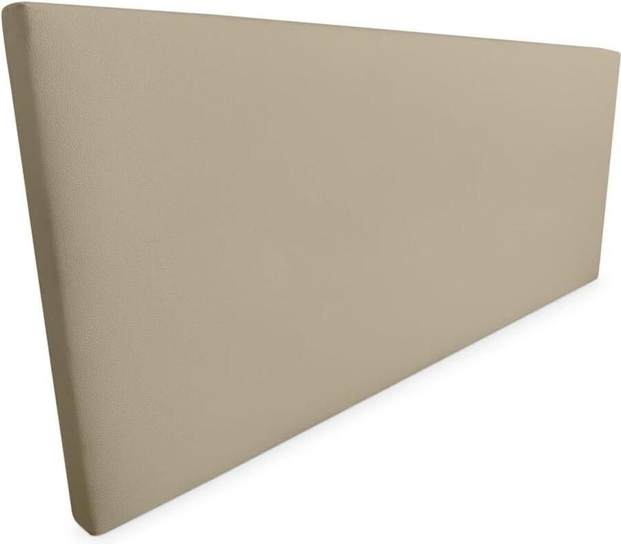 Hoofdeinde gewatteerd premium bekleding van hoogwaardig kunstleer 100 x 60 cm (bed 90) beige Lissabon stijlvol design