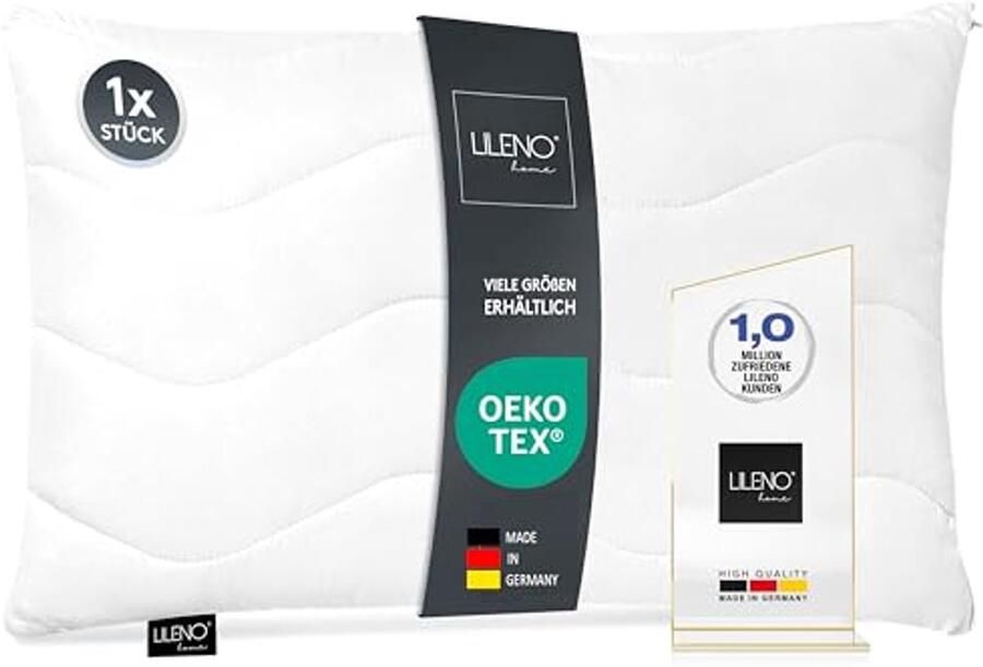 Hoofdkussen 50 x 30 cm set van 1 wasbaar tot 95 °C kussenvulling voor bed en decoratie