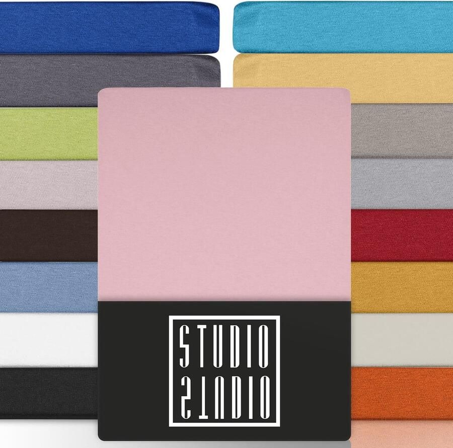 Hoofdkussen Enthouten van 140 x 200 cm 100% Gekamd Katoen OEKO-TEX Gecertificeerd Geschikt voor Matras tot 25 cm Hoog Poederkleurige Hoeslaken