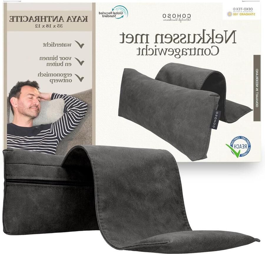 Hoofdsteun Bank Hoogwaardig Orthopedisch Nek- en Hoofdkussen voor Fauteuil Leeskussen voor Bed Bank en Televisiestoel Rugkussen (Antraciet) html Content toegevoegd leeskussen