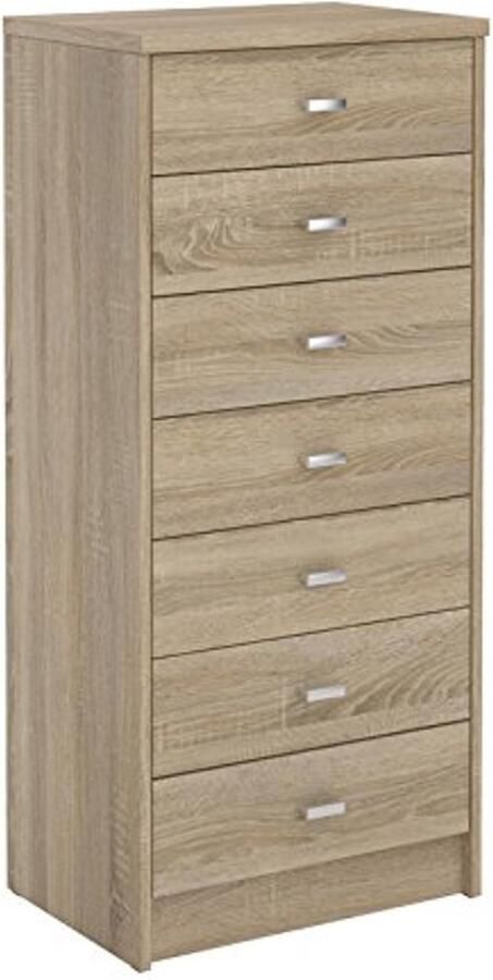 Hoog Ladekast met 7 Laden in Sonoma Eiken voor kantoor woonkamer of hal