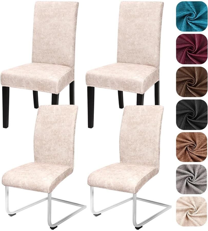 Hoogelastische Stoelhoezen Universele Maat Set van 1 Zeemleer