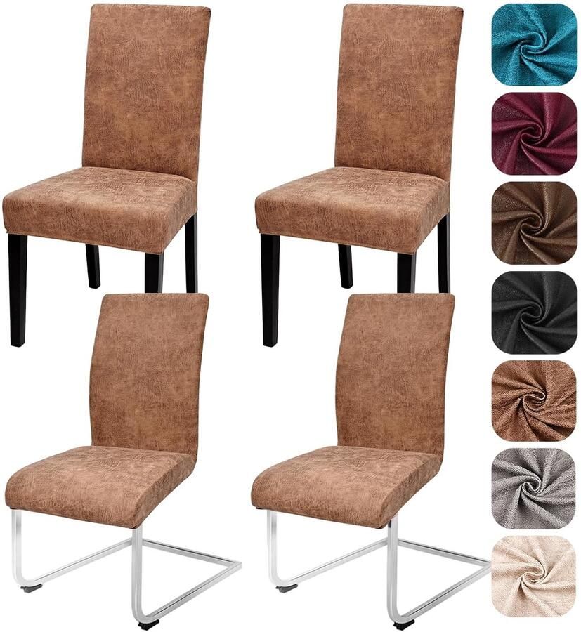 Hoogelastische Stoelhoezen Universele Maat Set van 1 Zeemleer