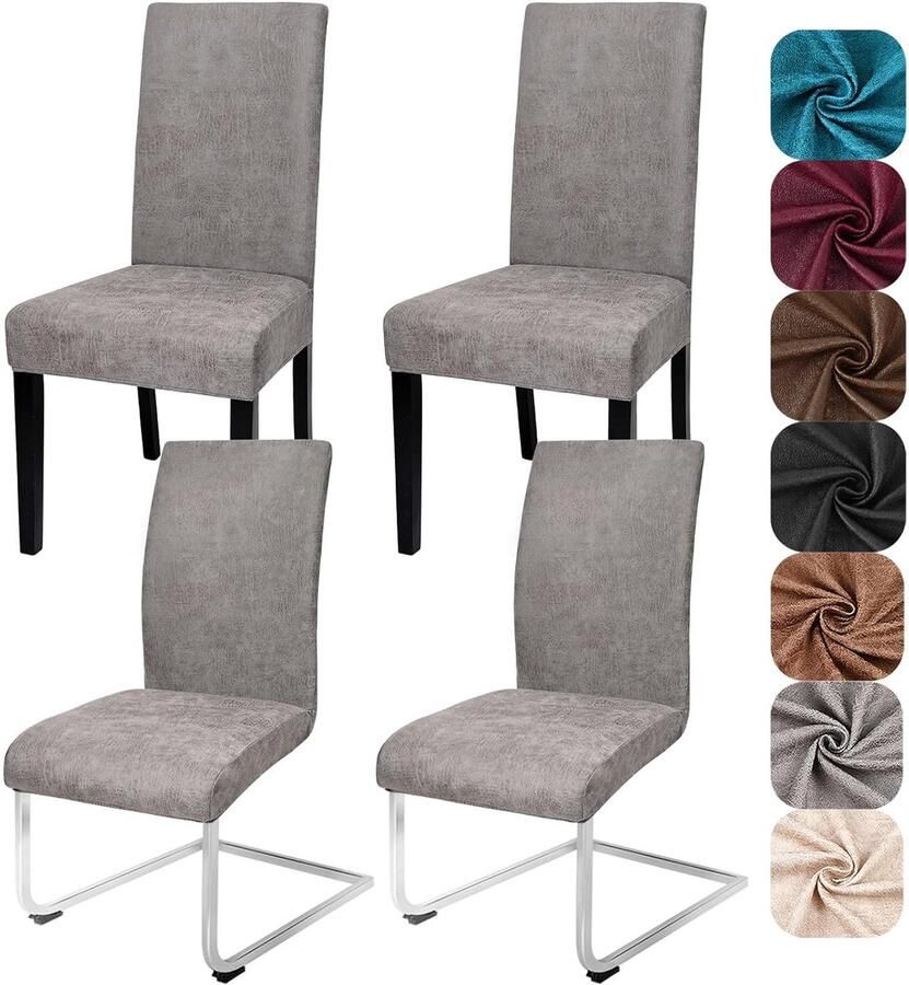 Hoogelastische Stoelhoezen Universele Maat Set van 1 Zeemleer Kleuren