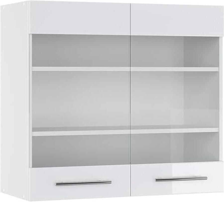 Hoogglans Keukenkast Hangkast en Onderkast 80 cm met Softclose Scharnieren