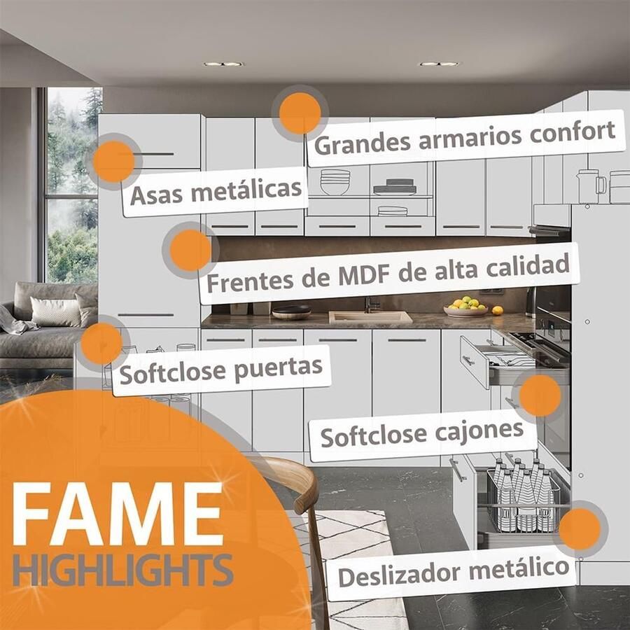 Hoogglans Keukenkast met Softclose Scharnieren en Metalen Schuifladen 60 cm