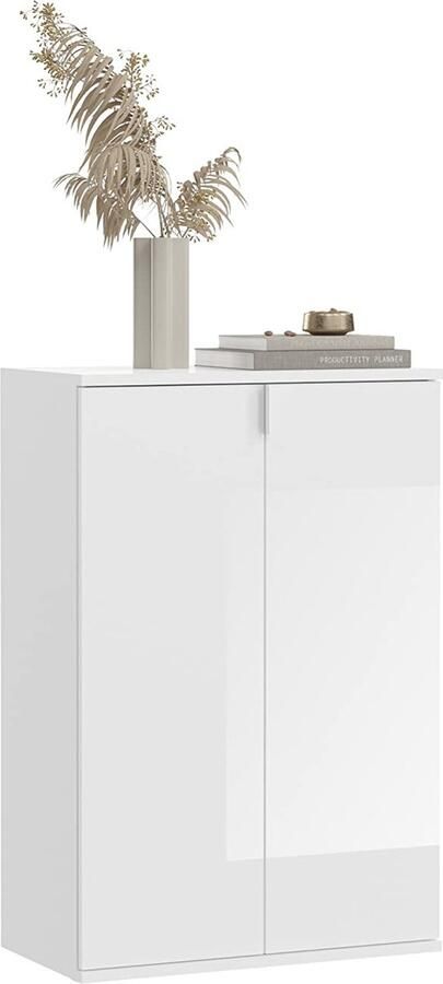 Hoogglans Witte Schoenenkast Klompenorganizer Modern Schoenenrek FSC Gecertificeerd Ca. 61 x 99 x 34 cm