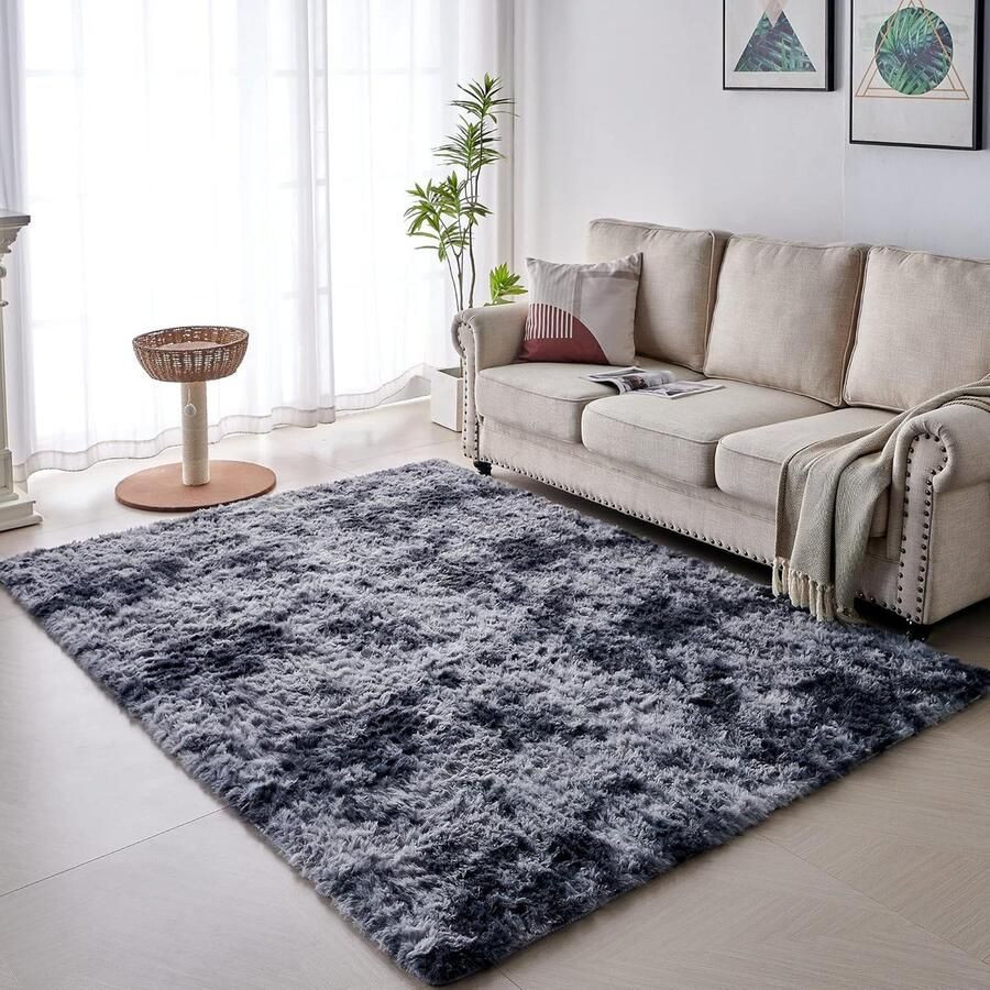 Hoogpolig shaggy tapijt modern en zacht 1 stuk donkergrijs 200 x 300 cm