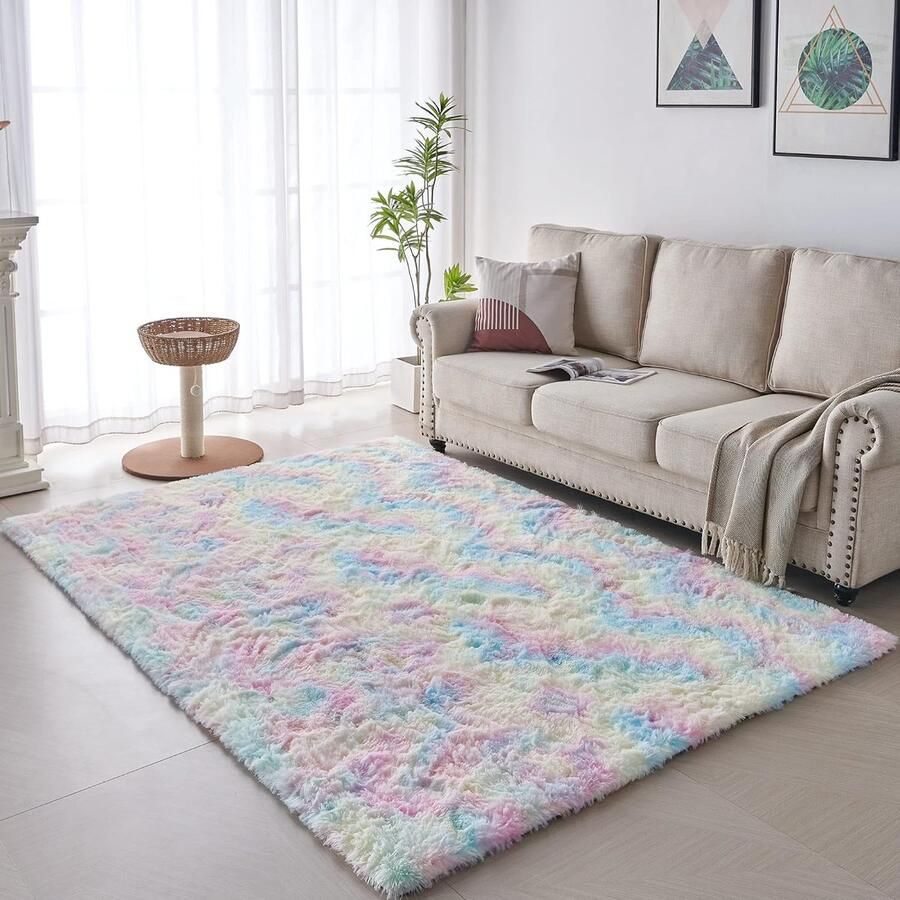 Hoogpolig shaggy tapijt Regenboog 160 x 230 cm Polyester