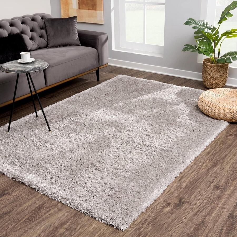 Hoogpolig Shaggy Woonkamertapijt 80 x 150 cm Grijs Geschikt voor Woonkamer Slaapkamer Keuken Gangen Kinderkamer Gemakkelijk te Reinigen Superzacht Modern Tapijt vloerkleed - Foto 2
