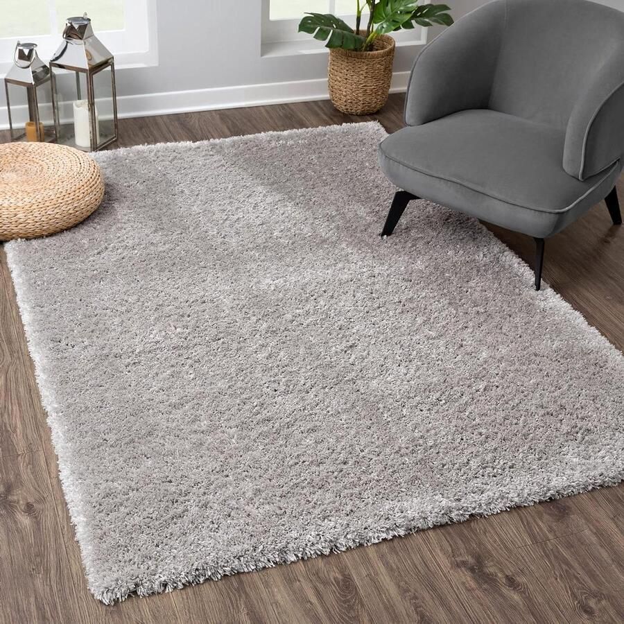 Hoogpolig Shaggy Woonkamertapijt 80 x 150 cm Grijs Geschikt voor Woonkamer Slaapkamer Keuken Gangen Kinderkamer Gemakkelijk te Reinigen Superzacht Modern Tapijt vloerkleed