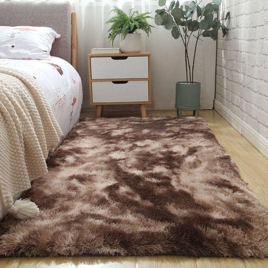 Hoogpolig tapijt groot zacht 150 x 240 cm woonkamertapijt wollig wasbaar bedmat voor slaapkamer en woonkamer