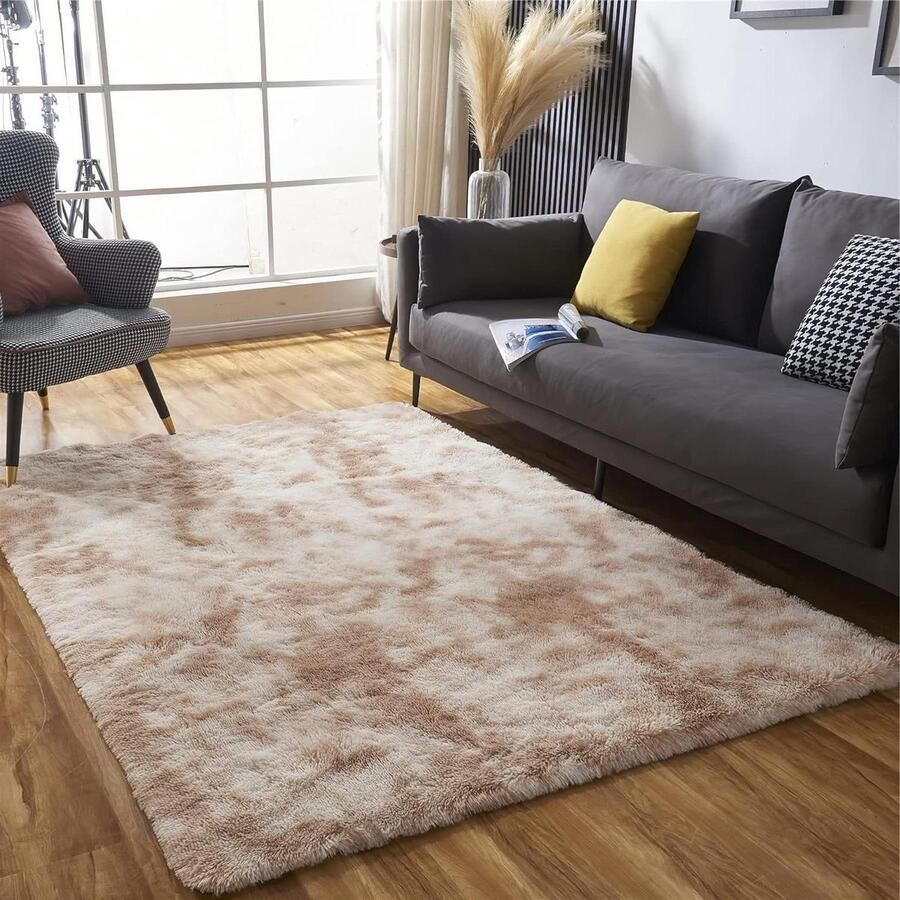 Hoogpolig tapijt superzacht shaggy pluizig kaki 200 x 300 cm Tapijt