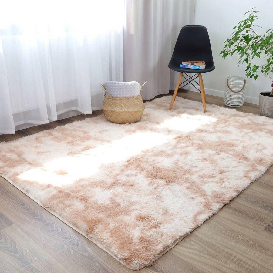 Hoogpolig tapijt woonkamertapijt hoogpolig 200 x 300 cm tapijten voor woonkamers pluizig hoogpolig slaapkamers nachtkastjes buitentapijt Beige met patroon
