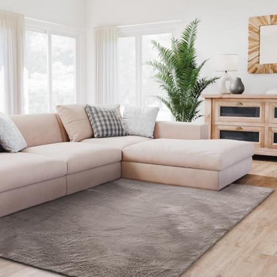 Hoogpolig Vloerkleed 160x230 cm Zacht Wasbaar Antislip en Langharig