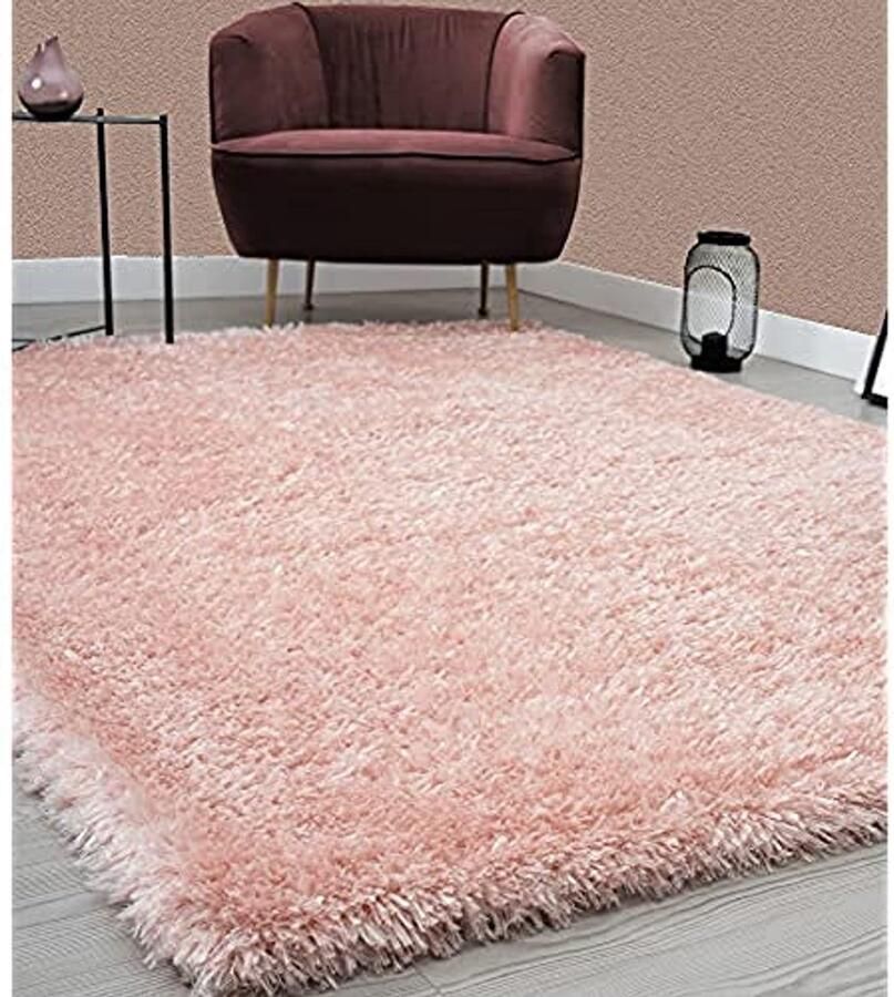 Hoogpolig Vloerkleed 80x150 cm Roze Tapijt voor Woonkamer en Slaapkamer