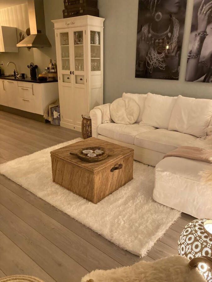 Hoogpolig vloerkleed eric kuster style wit 48mm hoog - Foto 1