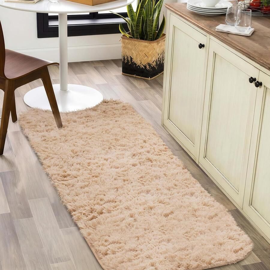 Hoogpolig Vloerkleed voor Woonkamer en Slaapkamer Modern en Zacht Tapijt 40 x 120 cm