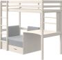 Hoogslaper GOLIATH II met bureau bedbank en opbergruimte 90 x 200 cm Massief grenen Gebleekt L 208 cm x H 179 cm x D 104 cm - Thumbnail 1