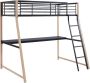 Hoogslaper MALICIA 90 x 190 cm Met hoekbureau Zwart en Eiken L 200 cm x H 182 cm x D 138 cm - Thumbnail 2