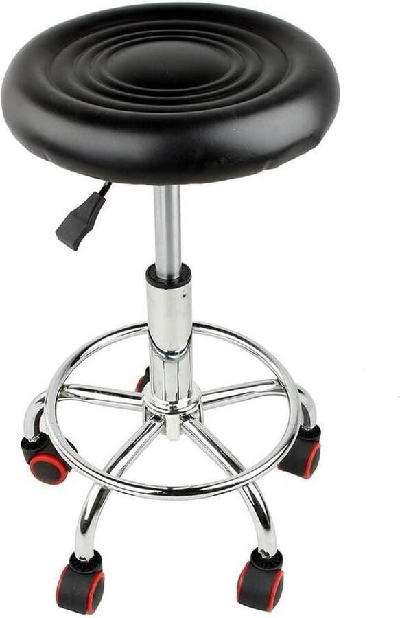 Draaibare kruk met wieltjes 360 graden draaibare stoel in hoogte verstelbaar 45-55 cm voor kappers tandartsen bar schoonheidssalon