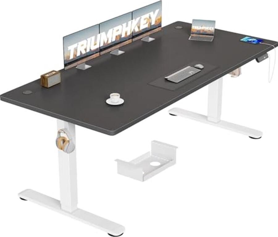 Hoogte Verstelbaar Elektrisch Bureau 180 x 80 cm met USB Oplaadpoort en Geheugencontrollers