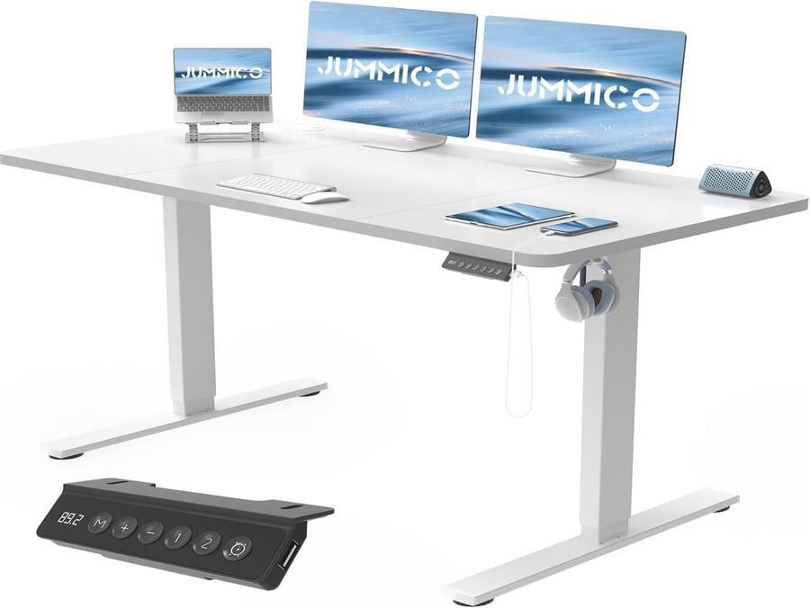 Hoogte Verstelbaar Elektrisch Bureau met USB Oplaadpoort Ergonomisch Bureau 140x60 cm