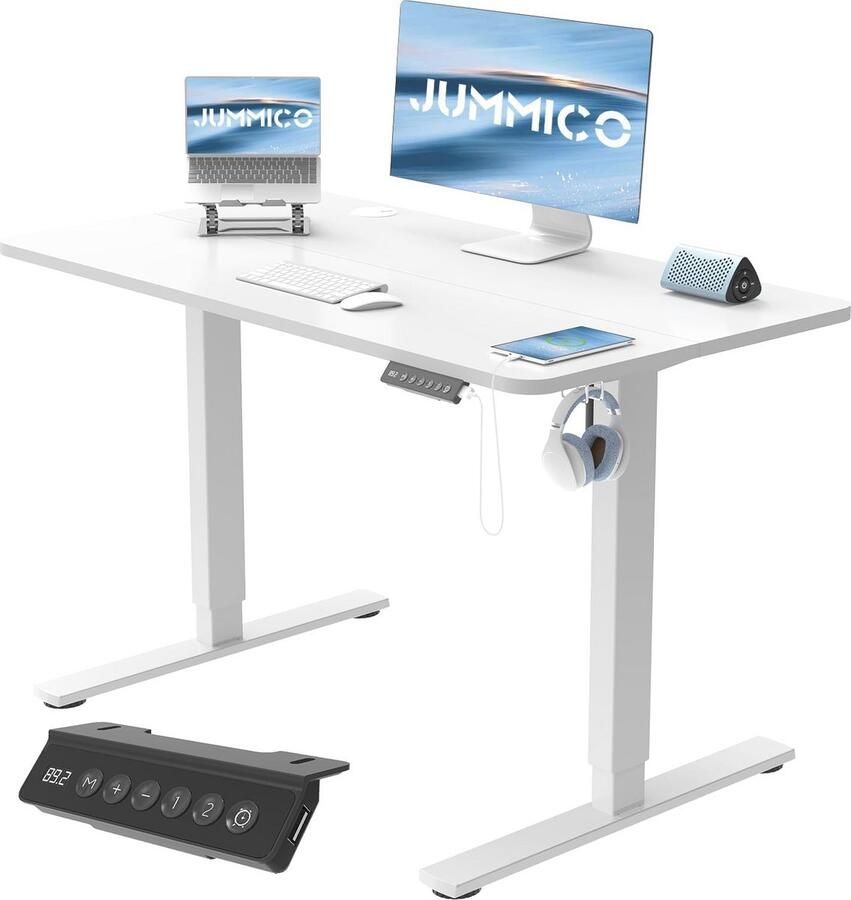 Hoogte Verstelbaar Elektrisch Bureau met USB Oplaadpoort Ergonomisch Staand Bureau 100 x 60 cm