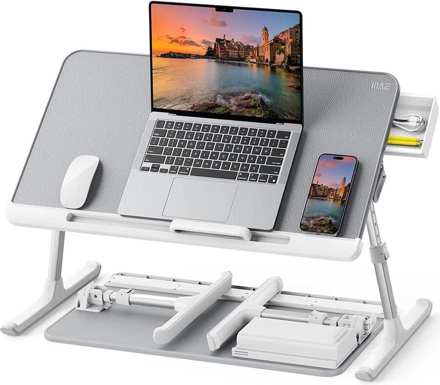 Hoogte Verstelbaar Laptoptafel voor Bed en Bank E0 Ecologische Houten Plaat SAIJI