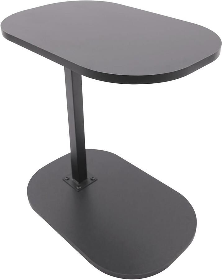 Hoogte Verstelbare C-vormige Bijzettafel voor Bank en Kantoor Modern Zwart