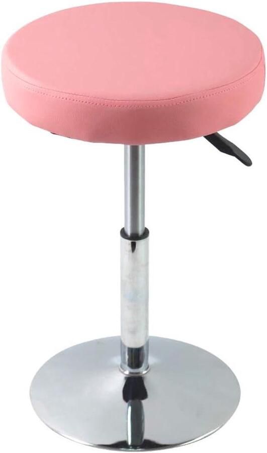 Hoogte Verstelbare Draaibare Kapper Kruk Roze PU Lederen