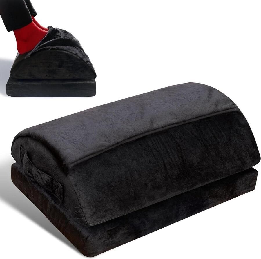 Hoogte verstelbare ergonomische voetensteun met geïntegreerde voetenzak orthopedisch voetkussen voor kantoor en thuiskantoor