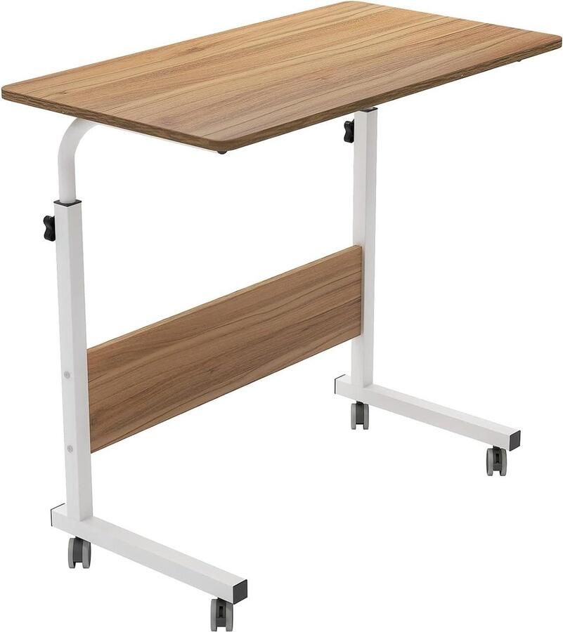 Hoogte verstelbare Laptoptafel met wielen Eiken 80 x 40 x 71-90 cm Soges Furniture