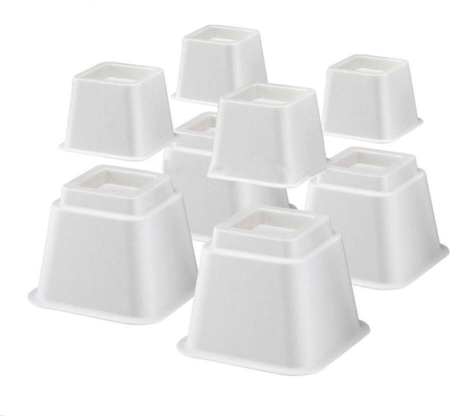 Hoogte verstelbare Meubelverhoger Olifantenvoet Bed Riser 8 stuks Bruin Voor voeten tot 68x68 mm furniture risers