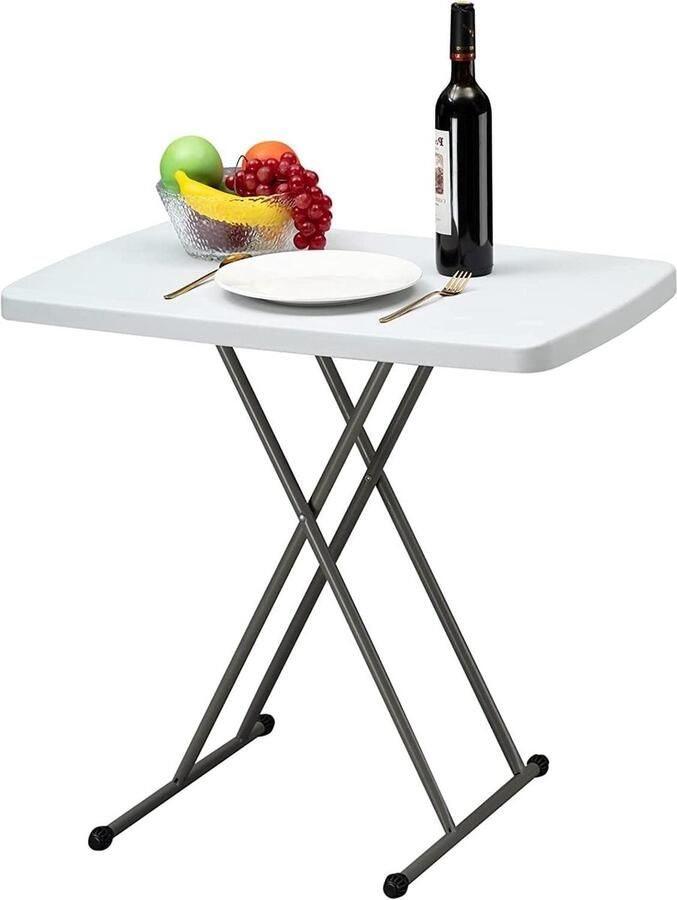 Hoogte Verstelbare Schraag Tafel Vouwtafel Camping Tafel 2.5FT 76cm HollyHOME Tuin BBQ & Catering Party bijzettafel buiten