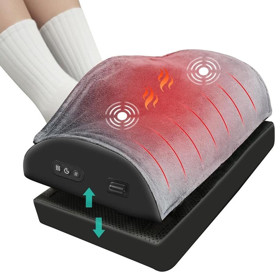 Hoogte verstelbare voetenbank met warmte en trillingen Ergonomische voetenwarmer Bureau voetkussen