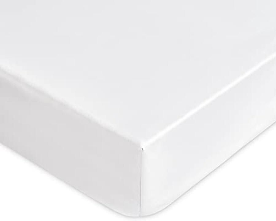 Hoogwaardig katoenen hoeslaken voor Frans bed 120 x 200 x 30 cm effen stijlvol en duurzaam