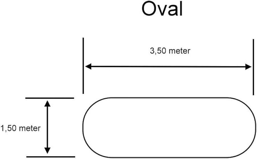 Hoogwaardig tafelkleed 100% katoen ovaal 150x350cm wit