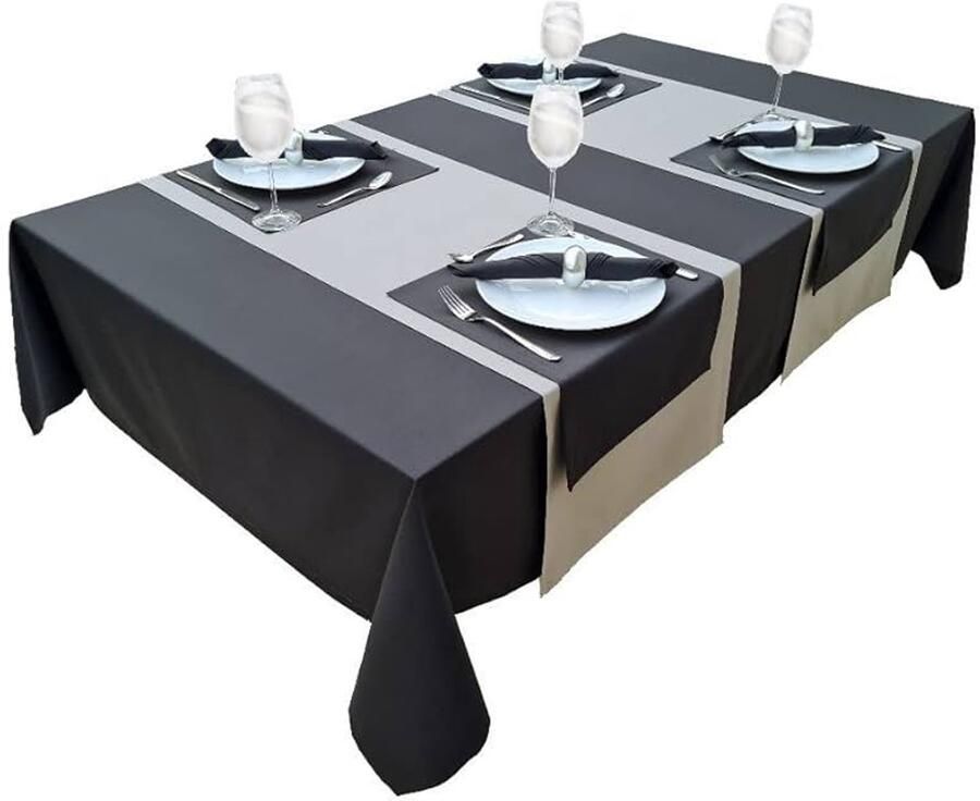 Hoogwaardig tafelkleed 80x80cm 100% katoen antraciet